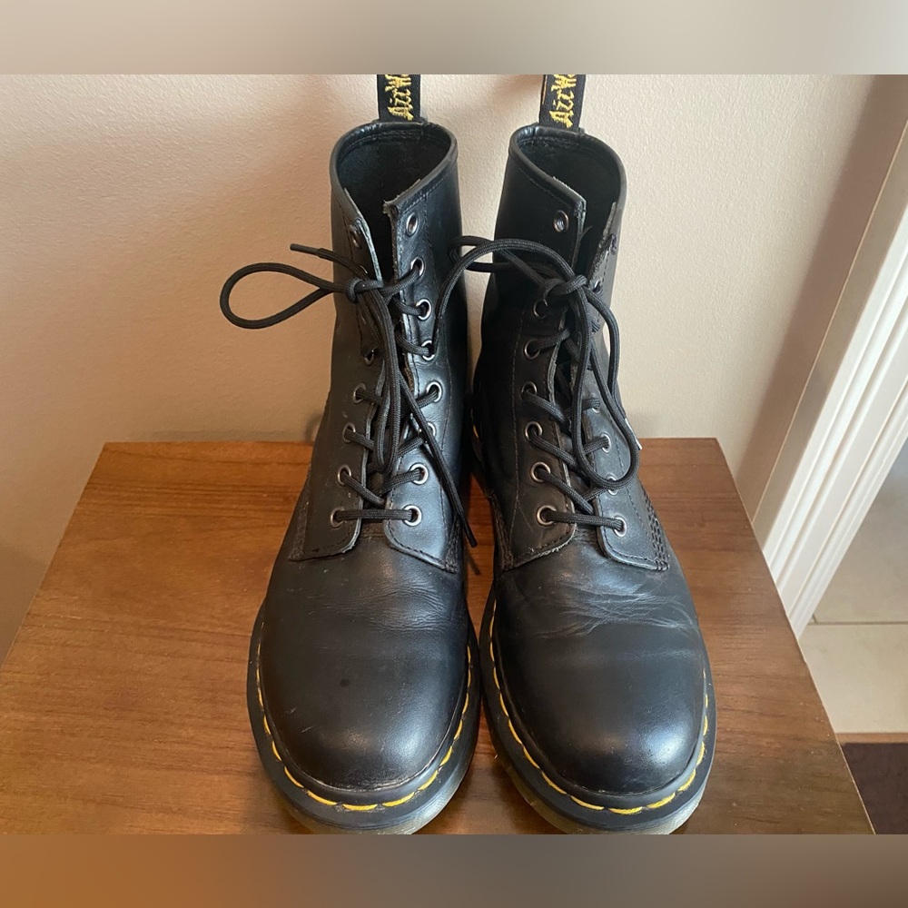 Black Doc Martens lace up boots